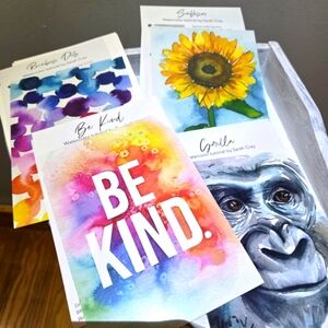 Let's Make Art Watercolor Lessons by Sarah Cray - Be Kind by Ellen Bundle (NWOT)